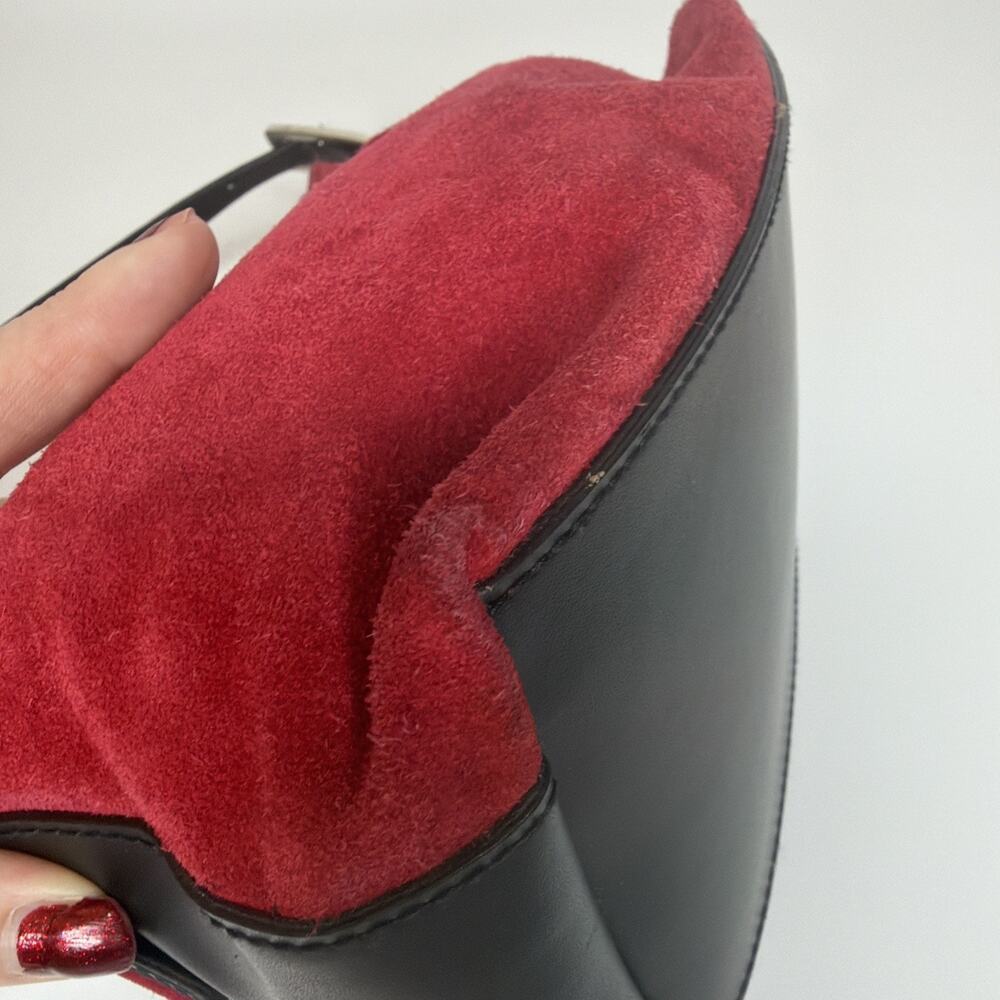 Kathy Ireland Y2K Mini Small Handbag Purse Red Leather Suede - Picture 12 of 16